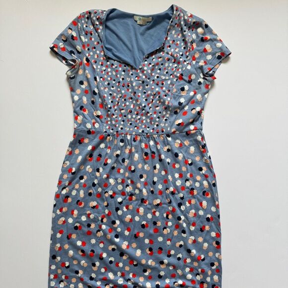 Boden Emory Jersey Dress Periwinkle Blue Fallen Blossom Floral Size 8P - Picture 5 of 9